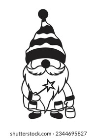 Christmas 3D Gnome Paper Cut SVG design