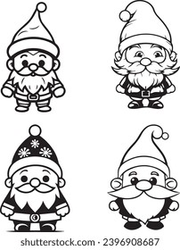 Christmas 4 Pack Santa Gnome Vectors 2023