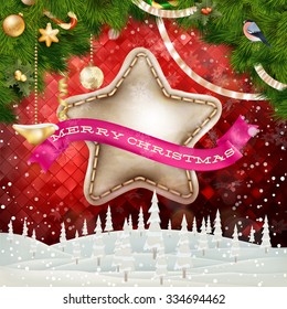 Christmas Abstract Background Landscape. EPS 10 vector file included