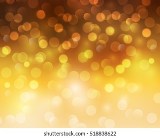 Christmas abstract background orange blinking bokeh.