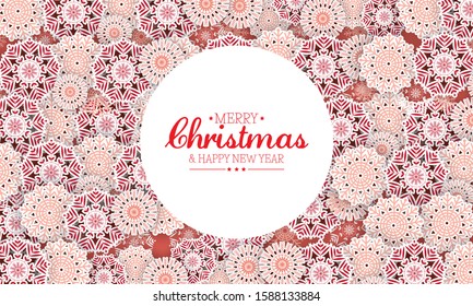 Christmas abstract background with paper snowflakes