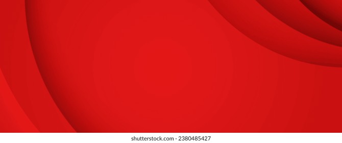 Christmas abstract background with red curve paper layer. Illustration horizontal template background banner.