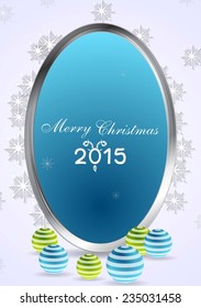 Christmas abstract background with silver frame. Vector illustration