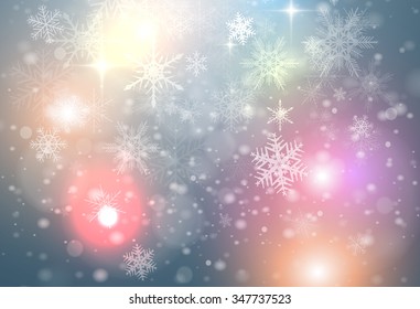 Christmas abstract background with snowflakes, new year vector background.