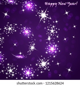Christmas abstract background. A whirlwind of snowflakes. Spread of snowstorm. Design element. Vector illustration.