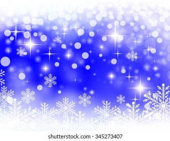 christmas abstract with bright blue background, vector illustration.