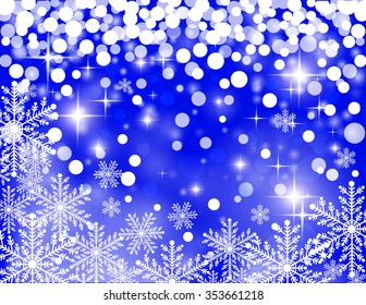 Christmas abstract  bright blue background, vector illustration 

