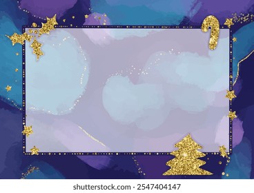 Christmas abstract card celestial galaxy dreamy frame blank cosmic modern glitters starry
