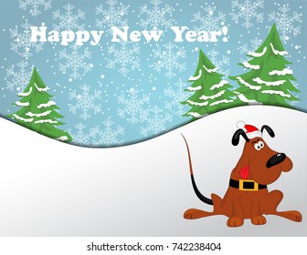 Christmas abstract card. Abstract dog