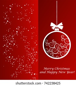 Christmas abstract card. New Year abstract ball