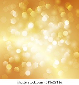 Christmas abstract gold background with bokeh light