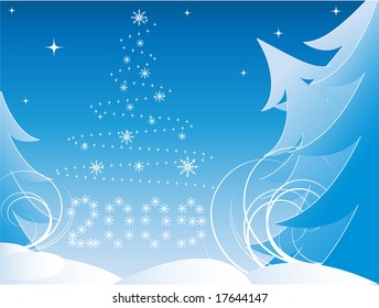 Christmas abstract holiday vector background with snowflakes