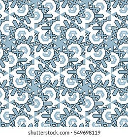 Christmas abstract patterns in form of crystal frosty snowflakes. Winter natural decoration.