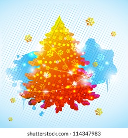 Christmas abstract pine tree
