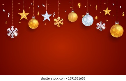 christmas abstract red vector background with glitter decoration elements happy classic vacation star snow party abstract holiday background scene ball space gold ceremony christmas rich celebration g