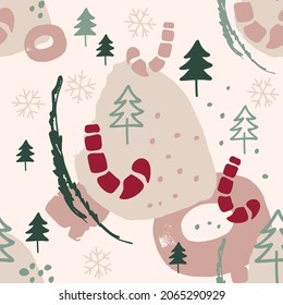Abstraktes Weihnachtsmuster in klassischer Farbe. Modernes Design, Formen, Design-Elemente