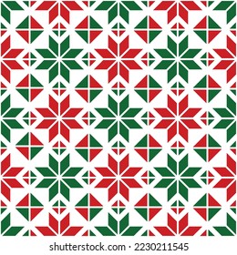 Christmas abstract seamless pattern. Design for fabric, wrapping gift paper and backgrounds. Winter holiday season. Vector illustration. 