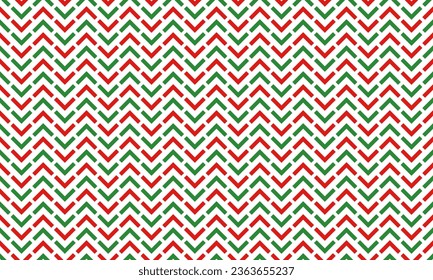 Christmas abstract seamless pattern with red and green geometric shapes on white background. Vector Repeating Texture.