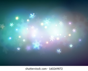 Christmas abstract shine background with snowflakes