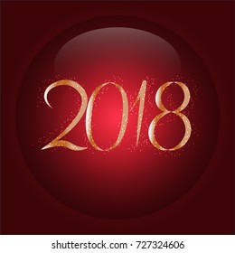 Christmas abstract shiny background, red color. 2018 new year.