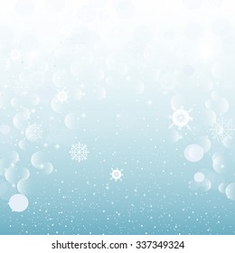 Christmas abstract snowy background. New year background for greeting card, menu, banner.