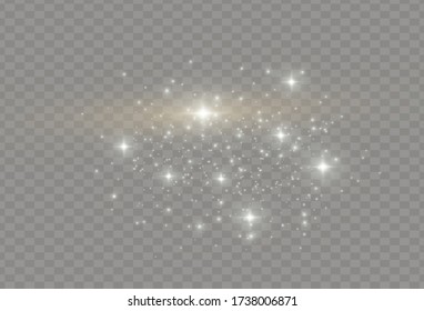 Christmas abstract stylish light effect on a black transparent background.  Vector sparkles Sparkling magical dust particles.