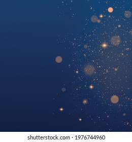 Christmas Abstract stylish light effect on a black transparent background. Yellow dust yellow sparks and golden stars shine with special light. Vector sparkles Sparkling magical dust particles.