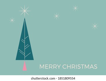 Christmas. Abstract vector illustration, printable card. Winter landscape background. 
