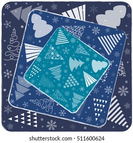 Christmas abstract vector illustration of Christmas trees