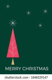 Navidad. Ilustración vector abstracta, tarjeta vertical imprimible. Fondo del paisaje invernal. 