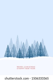 Christmas. Abstract vector illustration. Winter landscape background. 