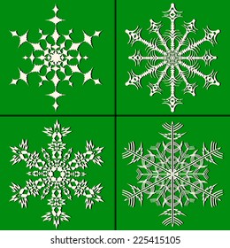 Christmas abstract vector set illustration of snowflakes