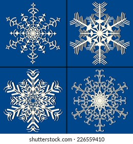 Christmas abstract vector set illustration of snowflakes