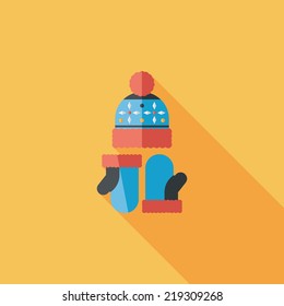 Christmas accessories flat icon with long shadow,eps10