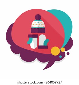 Christmas accessories flat icon with long shadow,eps10