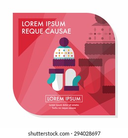 Christmas accessories flat icon with long shadow,eps10