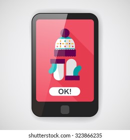 Christmas accessories flat icon with long shadow,eps10