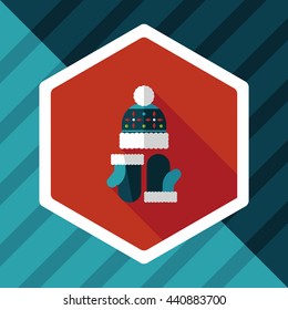 Christmas accessories flat icon with long shadow,eps10