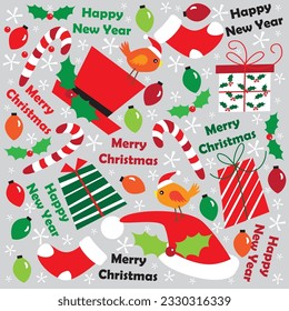 Christmas Accessories Pattern Illustration Vector