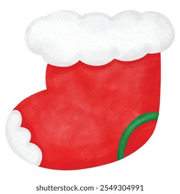 Christmas accessory for decoration. Hand drawn water color vector file.