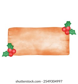 Christmas accessory for decoration. Hand drawn water color vector file.