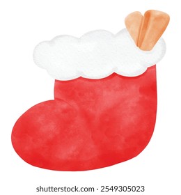 Christmas accessory for decoration. Hand drawn water color vector file.