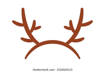 Christmas accessory flat icon Reindeer antlers headband