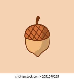 Christmas Acorn Symbol. Social Media Post. Christmas Decoration Vector Illustration.