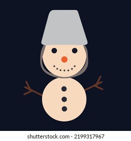 Christmas advent calendar 8. 8 in the form of a snowman. Vector illustration
