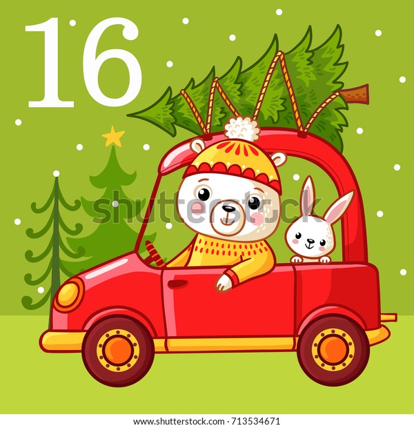 Download Christmas Advent Calendar Childrens Style Vector Stock ...