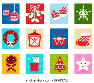 Christmas Advent Calendar elements and icons 1 - isolated on white