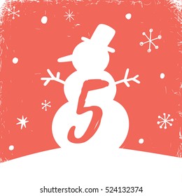 Christmas advent calendar set. Printable card.