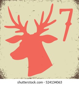 Christmas advent calendar set. Printable card