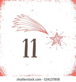 Christmas advent calendar set. Printable card.